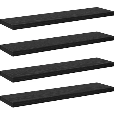 Image of vidaXL Bookshelf Boards 4 pcs Black Oak 40x10x1.5 cm Engineered Wood