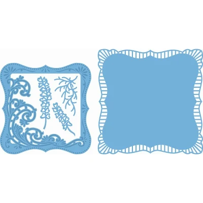 Image of Marianne Design Creatables Anja&#039;s Frilly Square Die, Metal, Blue, 18.5 x 16.4 0.2 cm