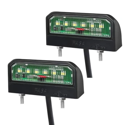 Image of Qiping 2 x E mark Approved Waterproof 12v 24v LED Number Plate Lights for Car Trailer Caravan Truck Motorcycle