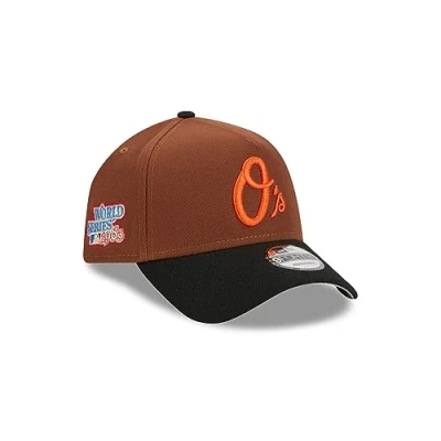 Image of New Era Baltimore Orioles MLB Harvest World Series 1983 Brown Black 9Forty A Frame Snapback Cap One Size