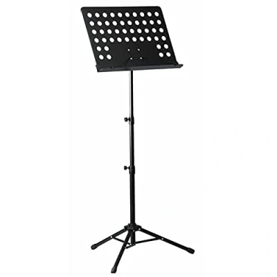 Image of Black Heavy Duty Metal Foldable Music Stand Holder Tripod Orchestral Conductor Sheet
