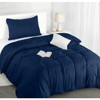 Image of Utopia Bedding Single Duvet Cover Set Pack of 10 Soft Microfibre Polyester Quilt Set, with Pillow case (Navy)