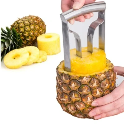 Image of Stainless Steel Pineapple Corer,Upgraded, Reinforced, Thicker BladePeeler Premium Cutter Corer Fruit Slicer Kitchen Tool