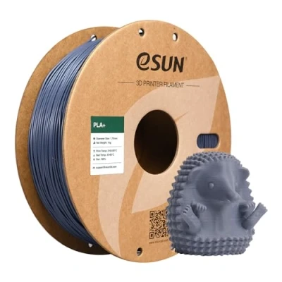 Image of eSUN PLA+ Filament 1.75mm, Enhanced Toughness 3D Printer PLA Plus, Dimensional Accuracy +/ 0.03mm, 1KG Spool (2.2 LBS) Printing for Printers, Grey