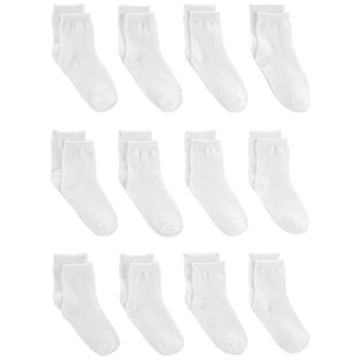 Image of Simple Joys by Carter&#039;s 12 Pack Sock Crew, White, 6 Months (Pack of 12)