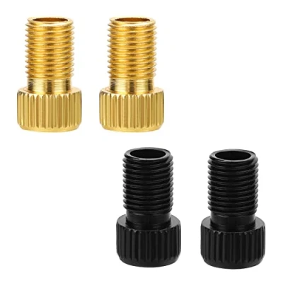 Image of Qkurt 4pcs Presta to Schrader Bike Valve Adapter, Aluminum Alloy Adapter Converter Bicycle