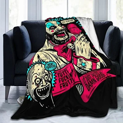 Image of YINGD Printed Blanket Captain Spaulding Flannel Throw Ultra Soft Warm Bed for Living Room Sofa Bedroom Decor 80&quot;x60&quot;