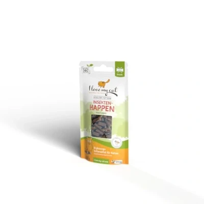Image of Hypoallergenic cat treats with Insects by I Love My 50 g. Ideal natural grain free for cats sensitive stomachs and food allergies. Low carbohydrate healthy treats.