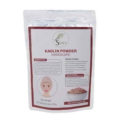 Image of SVATV Chocolate Kaolin Powder For Face Mask Herbal Skin Bath Bomb Clay, Spa Mud Facial Soap Making 227 Grams, Half Pound