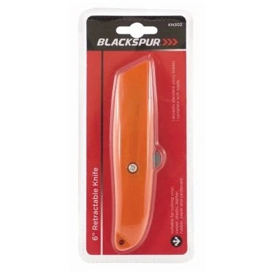 Image of Orange 15cm Aluminium Retractable Utility Knife By Blackspur