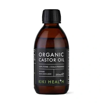 Image of KIKI Health Organic Castor Oil, Cold Pressed, Pure &amp; Natural, Hexane Free, Deep Moisturising for Hair Growth, Eyebrow Eyelash Care, Skin Hydration, Massage Scalp Treatment 250ml