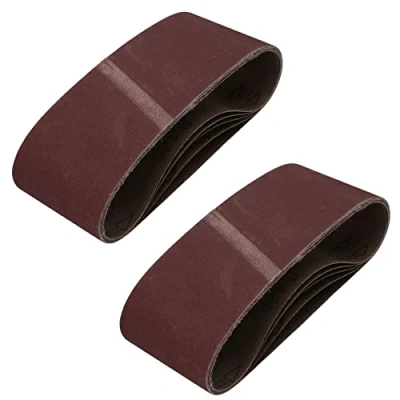 Image of 75mm x 457mm 120 Grit Fine Abrasive Sanding Belt Sander Discs 10 Pack