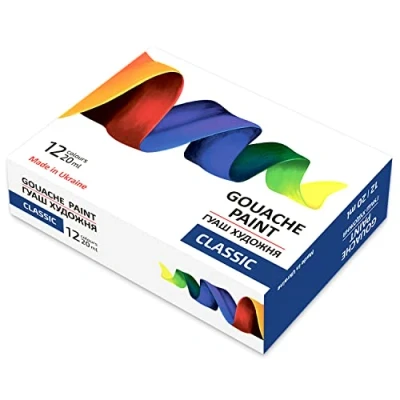 Image of 7 Artists Premium Gouache Paint Set 12 x 20 ml For Art and Painting Paints Artists, Adults Children
