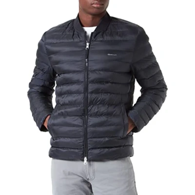 Image of GANT Light Padded Jacket Bomber Jacket, Men&#039;s, Size: Large, Black