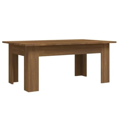 Image of vidaXL Coffee Table in Brown Oak Engineered Wood, Rectangular, Ideal for Living Room, Bedroom and Office Durable Moisture Resistant, 100x60x42 cm