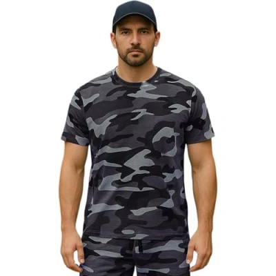 Image of Mens Camouflage Short Sleeve Crew Neck T Shirt (XXXL, Midnight)