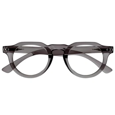 Image of OPULIZE RIO Blue Light Blocking Reading Glasses Flat Top Frame Grey Mens Womens Spring Hinges B53 7 +3.50