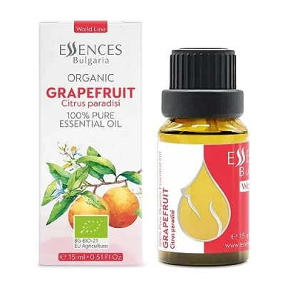 Image of Essences Bulgaria Organic Grapefruit Essential Oil 15ml Citrus paradisi 100% Pure Natural Undiluted Therapeutic Grade for Home Aromatherapy Diffuser Humidifier Hot Tub and Massage