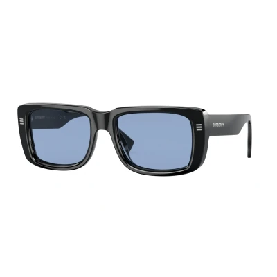 Image of Burberry Jarvis Unisex Sunglasses, Size: 55, Black/light blue