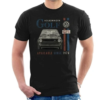 Image of Volkswagen Golf GTI Racing Distressed Men&#039;s T Shirt, Black, XXL