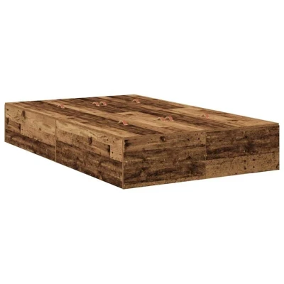 Image of Storage Bed Frame Old Wood 120x200 cm Vidaxl