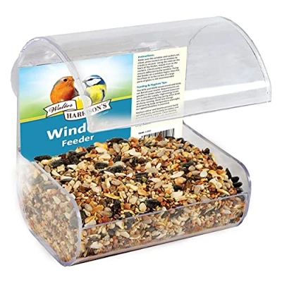Image of Walter Harrisons Wild Bird Window Feeding Station Lightweight Feeder 14 cm, Clear, 11963
