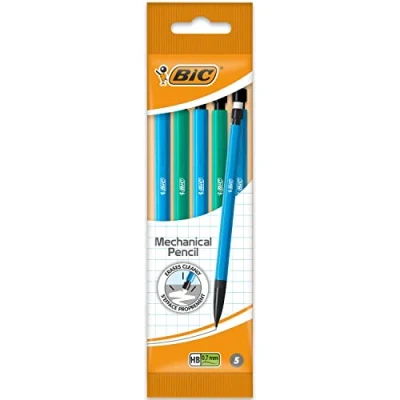 Image of Bic Matic Mechanical Pencils with Eraser HB 0.7mm Nib Pack of 5