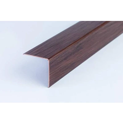 Image of Wood Effect Plastic PVC Corner 90 Degree Angle Trim 2.5 Meters Various Sizes Cezar by TMW Profiles (25mm x 25mm 2.5M, Venge)