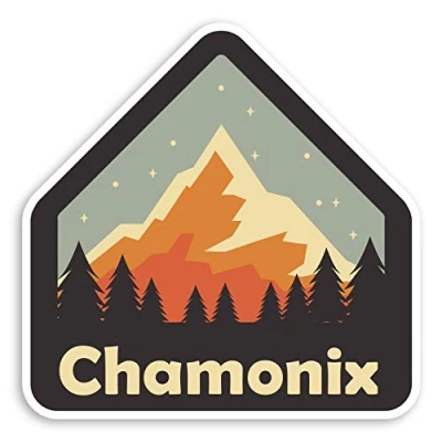 Image of 2 x 10cm Chamonix France Vinyl Stickers Ski Resort Luggage Sticker #31799 (10cm Wide)