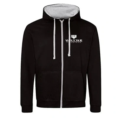 Image of Batman Wayne Industries Adults Black Zipped Hoodie XX Large