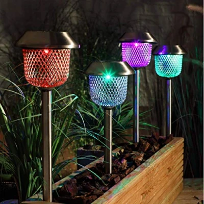 Image of Noma Solar 4 Mesh Stake Lights with Colour Changing LED&#039;s