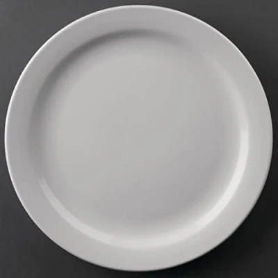 Image of Athena Hotelware Narrow Rimmed Plates in White Porcelain Super Vitrified Durable Glaze Oven