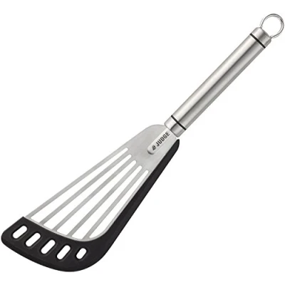 Image of Judge Tubular Stainless Steel 14cm Slotted Turner With Silicone Edge