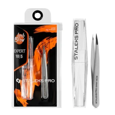 Image of STALEKS PRO Stainless Steel Eyebrow Tweezer for Spot Correction &amp; Ingrown Hairs Removal