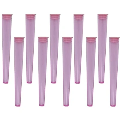 Image of Cherry on Top King Size Cone Holder Air Tight Hard Plastic Tube Smoking Rolling Cig Tube, 10 Holders Pink