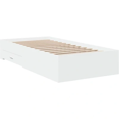 Image of vidaXL Bed Frame with Drawers without Mattress White 90x200 cm