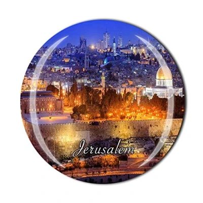 Image of Jerusalem 3D Refrigerator Fridge Magnet Crystal Glass Tourist Travel Souvenir Collection Gift Magnetic Sticker Home Kitchen Decoration