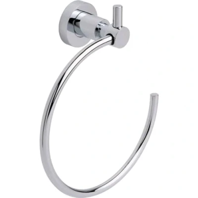 Image of tesa® Loxx Bathroom Towel Ring, high Gloss Chromed Metal, self Adhesive, Adhesive mounting Technology, 68 mm x 185 213