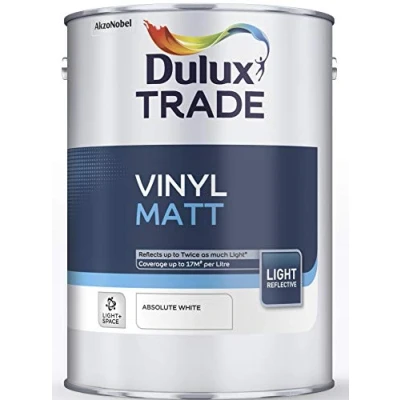 Image of Dulux Light &amp; Space Matt Emulsion Paint For Walls And Ceilings Absolute White 5 Litres