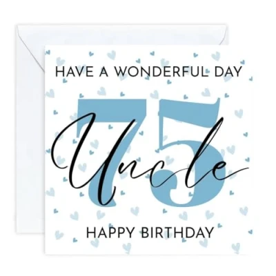 Image of uncle Happy 75th Birthday Card 75 age (envelope Included)
