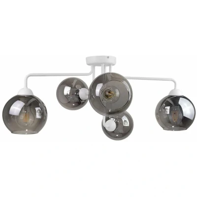 Image of Cosmo Multi Arm Semi Flush Ceiling Light White, 70cm, 5x E27