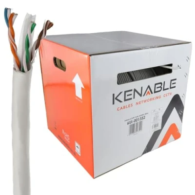 Image of kenable Indoor CAT6 UTP 23AWG COPPER Ethernet PVC Network Cable Reel BOX 305m Grey [305 metres]