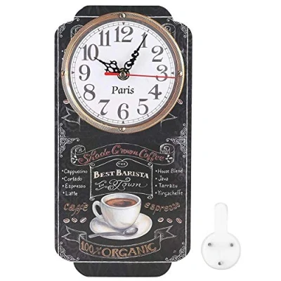 Image of Wall Clock, Elegant Style Rectangular Clock Stylish Hanging for Living Room Bar Ornament