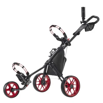 Image of Caddytek Unisex Caddylite Superlite 3 Wheel Golf Push Cart, Black / Red