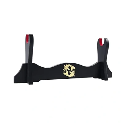 Image of Z fiber Sword Holder Japanese Velvet Padded Katana Stand Samurai Display Rack Support All Tanto yin and yang,1 Tier