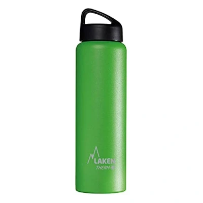 Image of Laken Thermo Classic Vacuum Insulated Stainless Steel Water Bottle Wide Mouth 1 Liter, Green