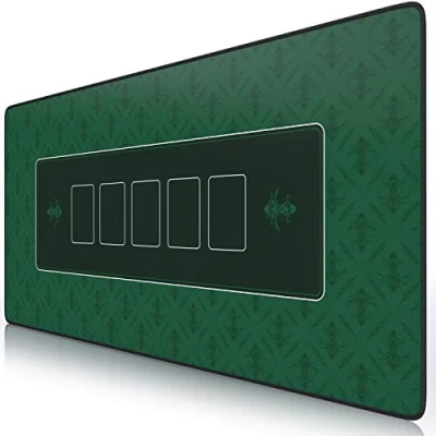 Image of TITANWOLF XXL Poker mat Gaming Mouse Pad 900 x 400mm mousepad table large size improved precision and speed rubber base for stable grip on smooth surfaces Green