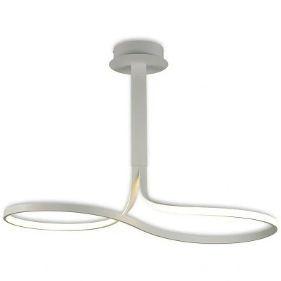 Image of Nur Semi Flush Ceiling Tall 40W LED 3000K, 3200lm, Dimmable White, Frosted Acrylic