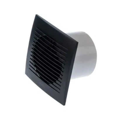 Image of EUROPLAST Diameter 100mm Extractor Fan 4 inch Anthracite Kitchen, Bathroom, Garage Axial Ventilation Wall Mounted Square