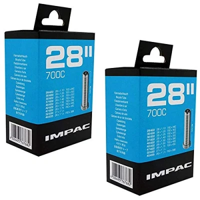 Image of Impac 700 x 28 47c Bike Inner Tubes Schrader Valve (Pair)